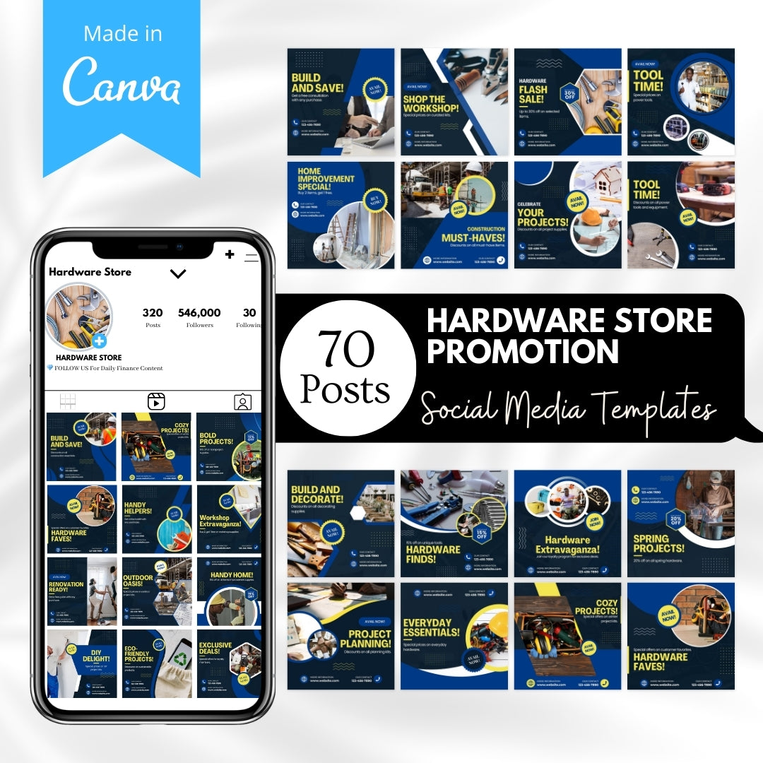 70 Hardware Store Promotion Canva Templates – Viralcontent.design