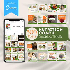 500 Nutrition Coach Posts - Social Media Templates