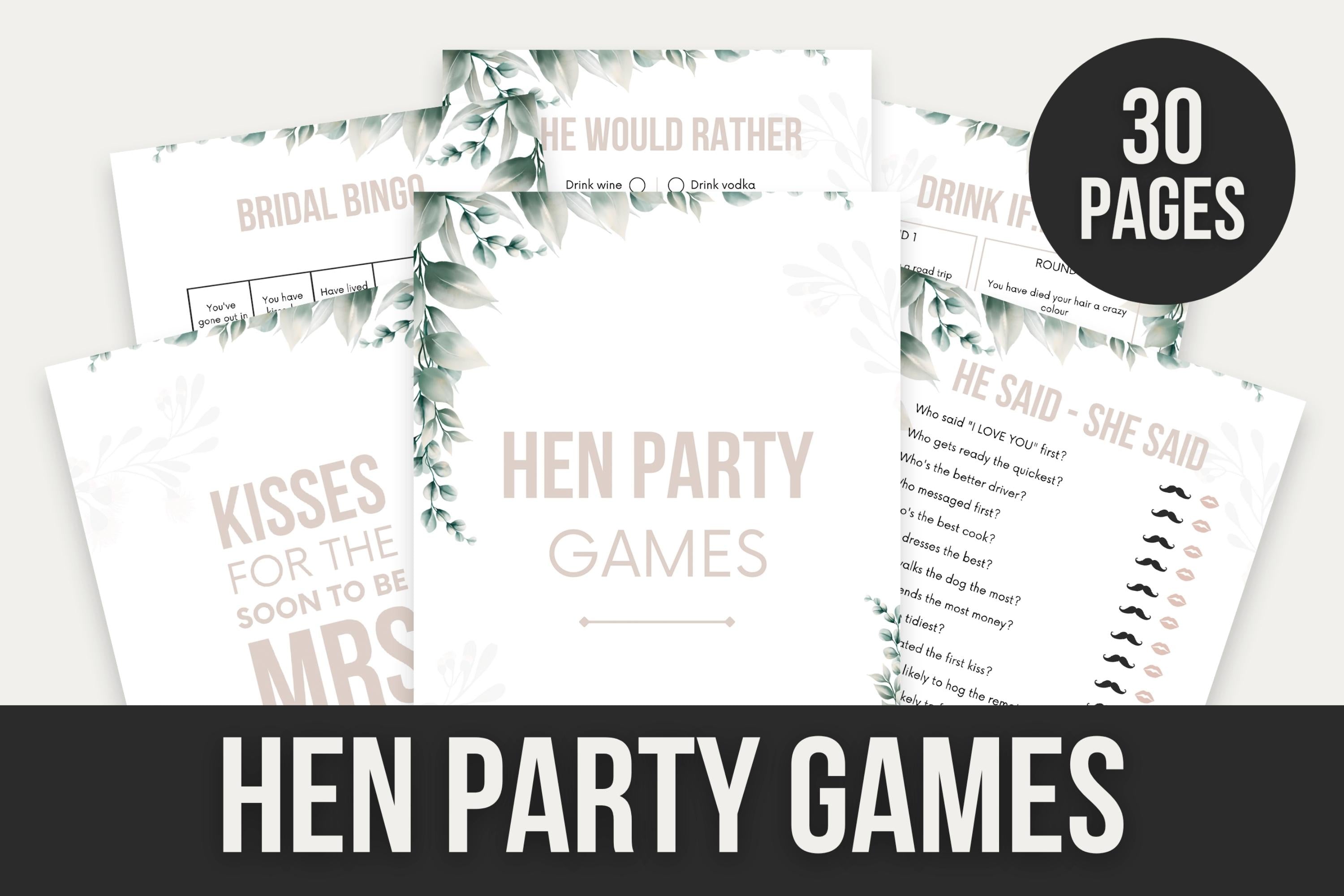 Hen Party Games - 30 pages