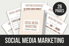 Social Media Marketing PLANNER & TRACKER – 26 Pages