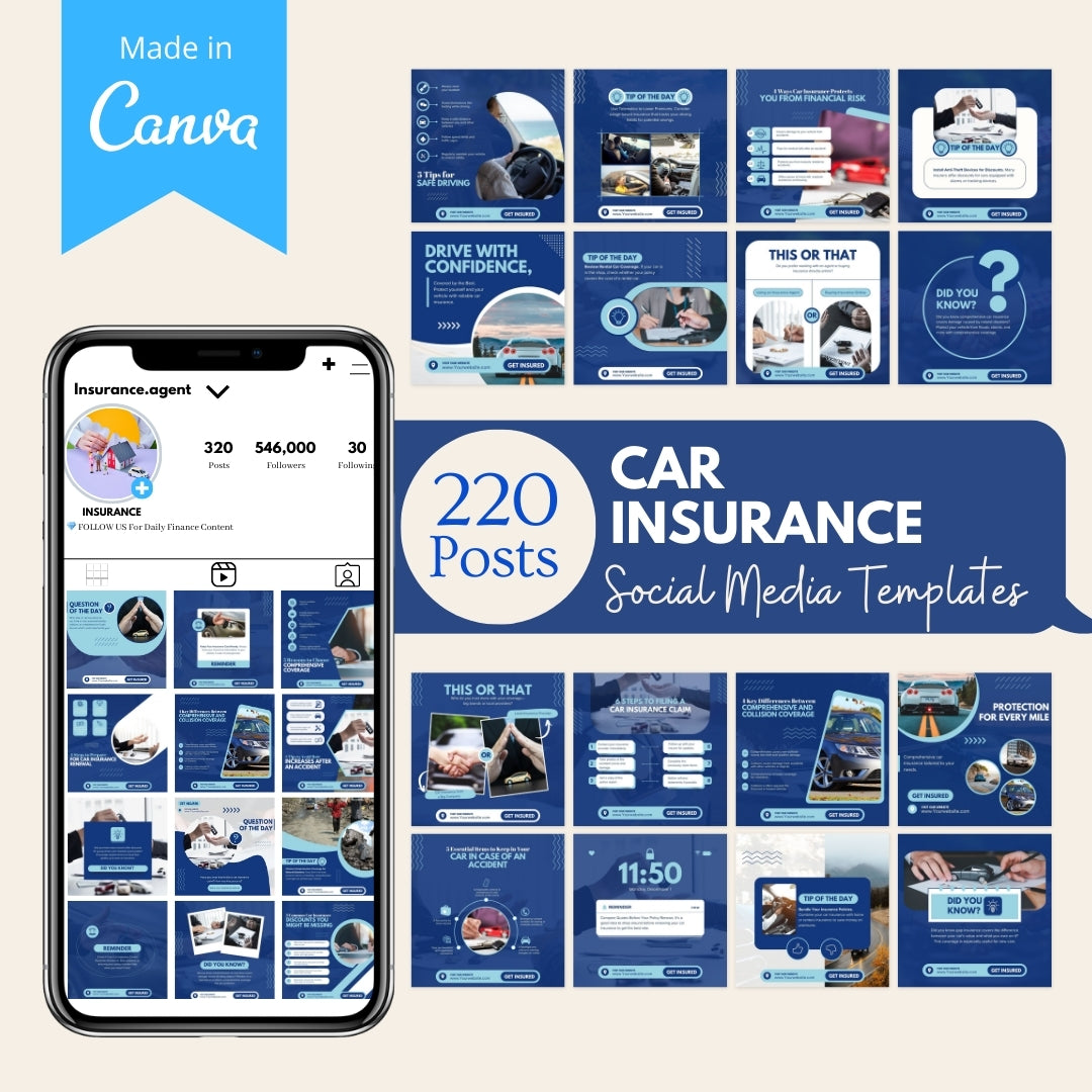 220 Car Insurance Canva Templates