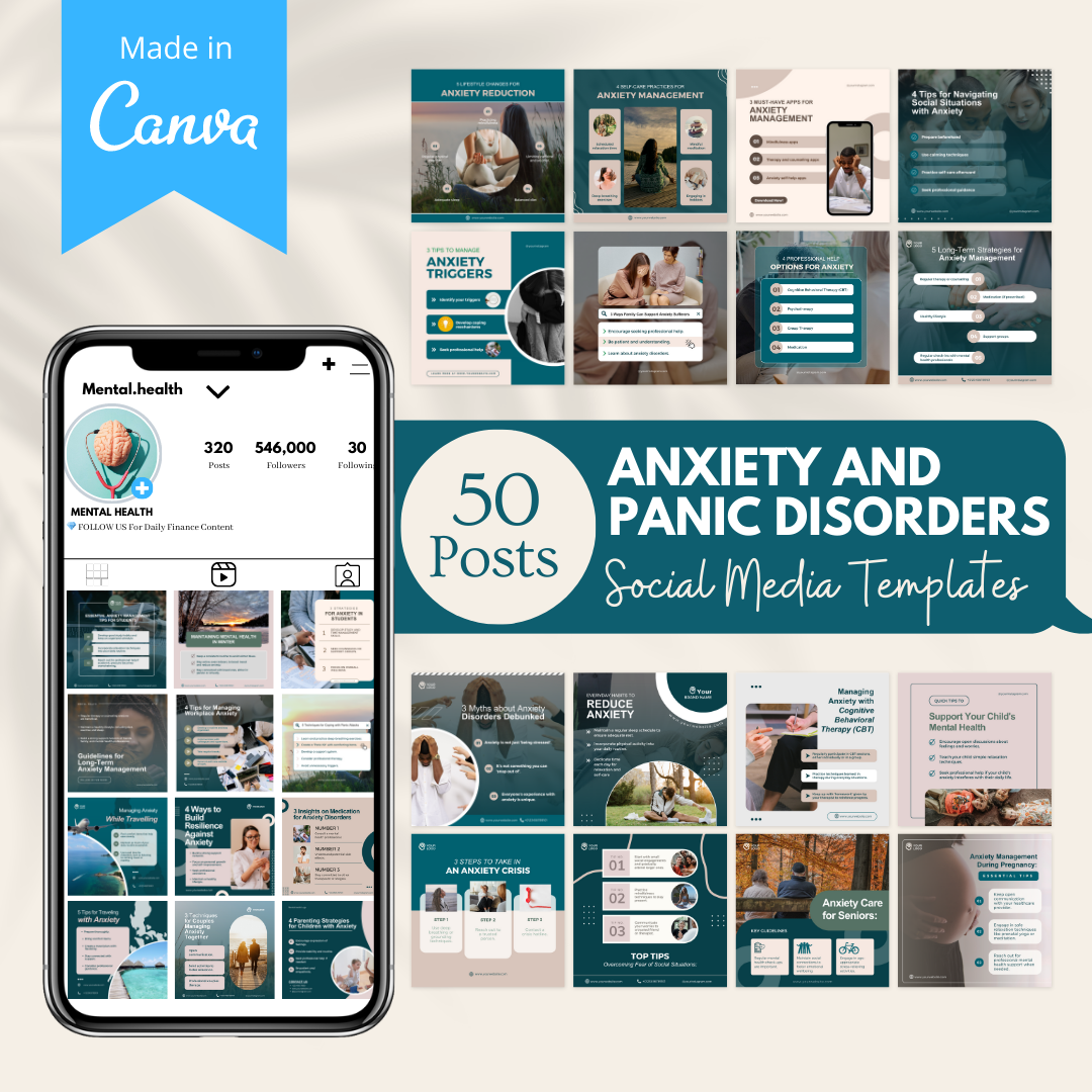 50 Anxiety and Panic Disorders - Social Media Templates – Viralcontent ...