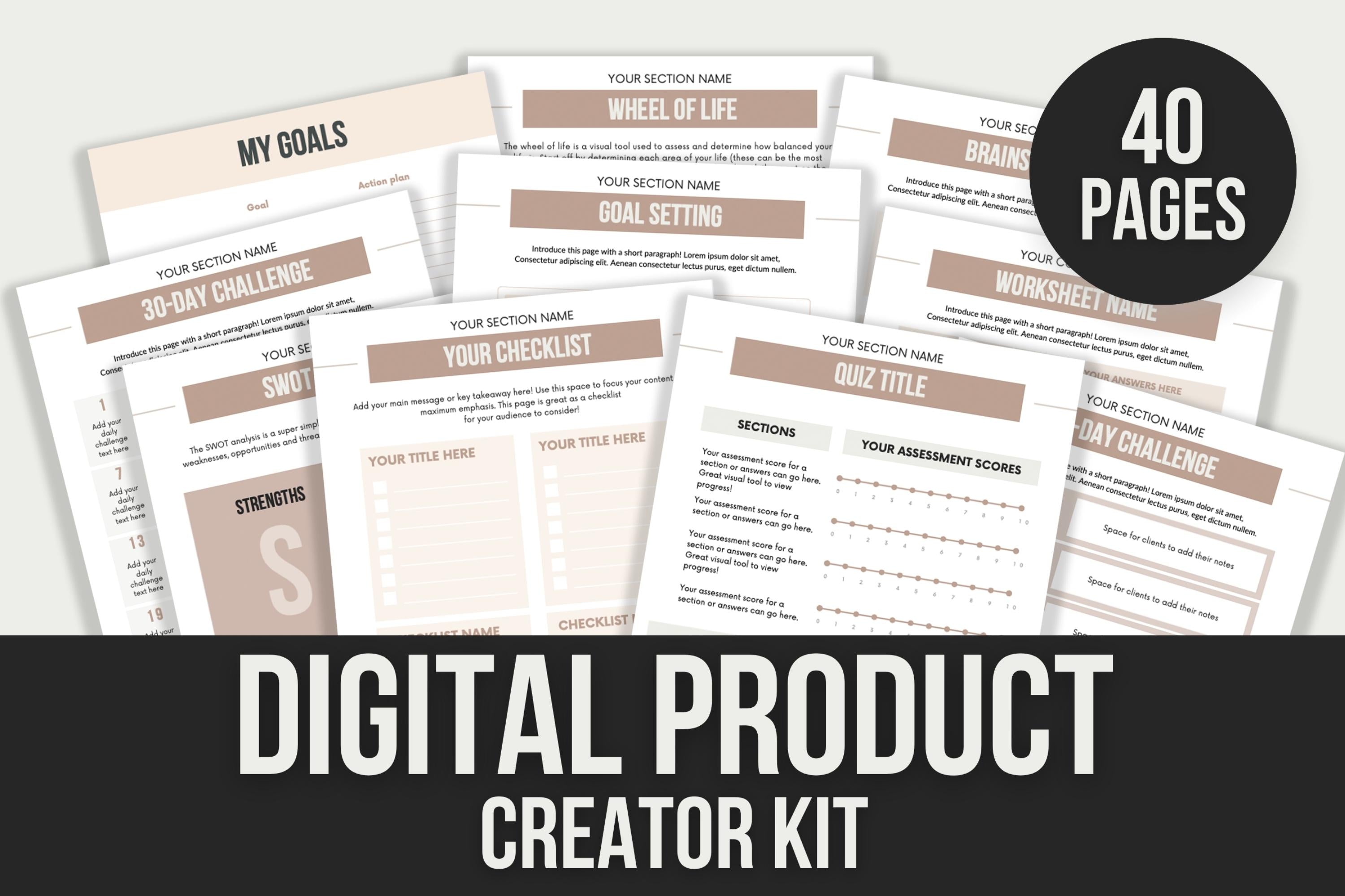 DIGITAL PRODUCT CREATOR KIT - 40 SHEETS – Viralcontent.design