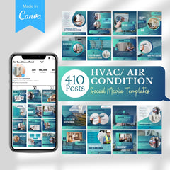 410 HVAC/Air Conditioning - Social Media Canva Templates