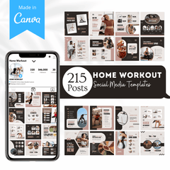 215 Home Workout Canva Templates