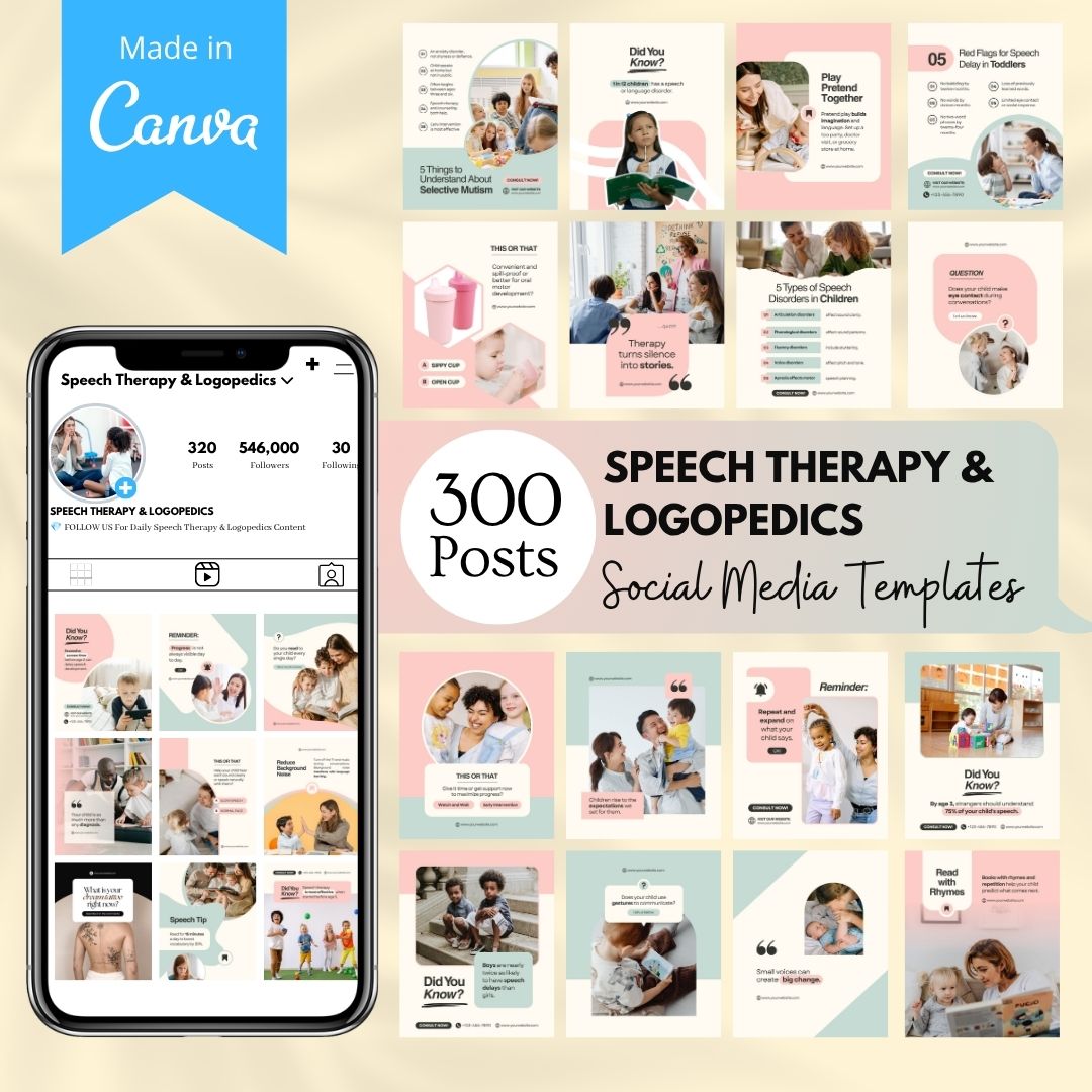 Speech Therapy & Logopedics - Social Media Templates