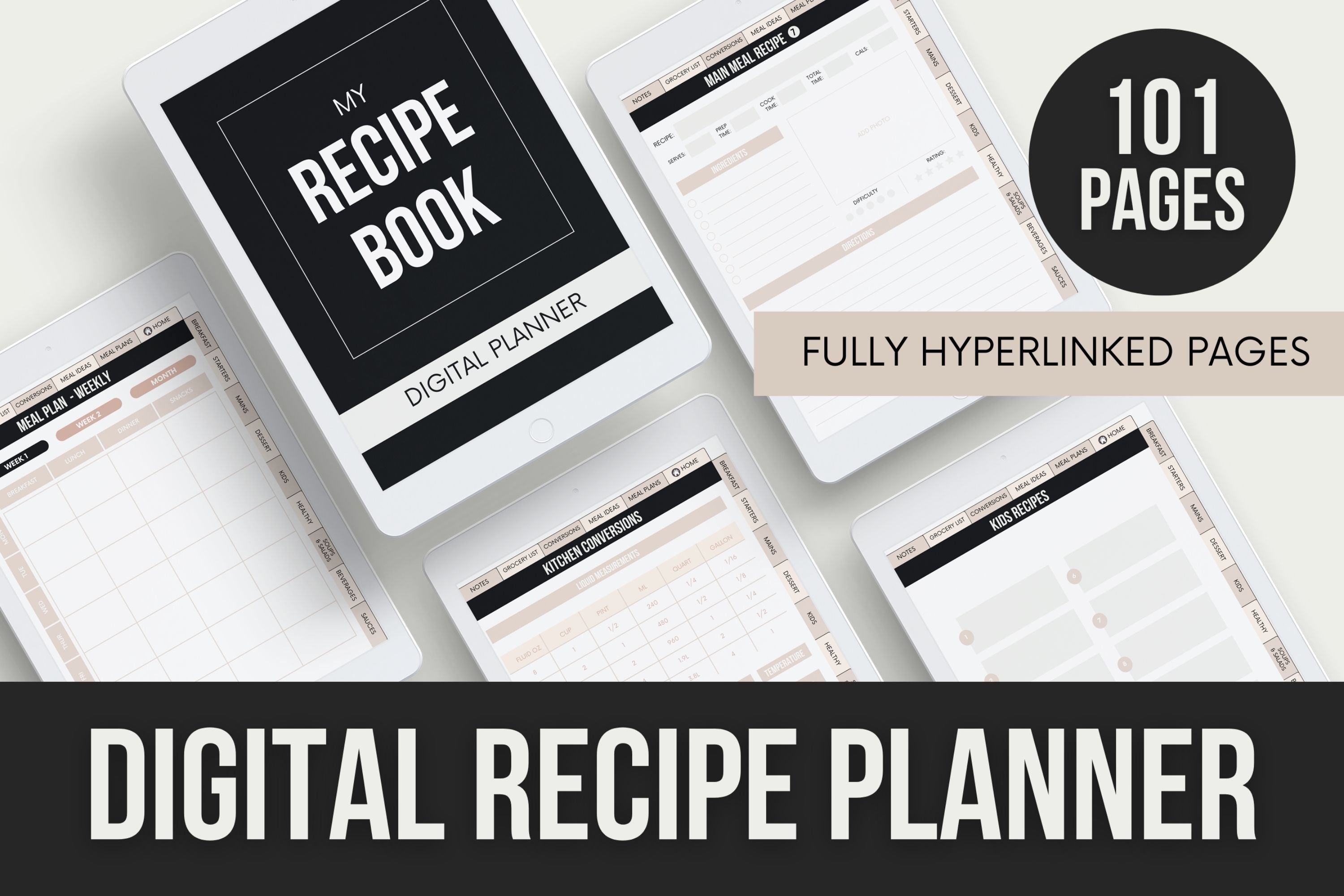 Digital Recipe Planner - 101 Pages