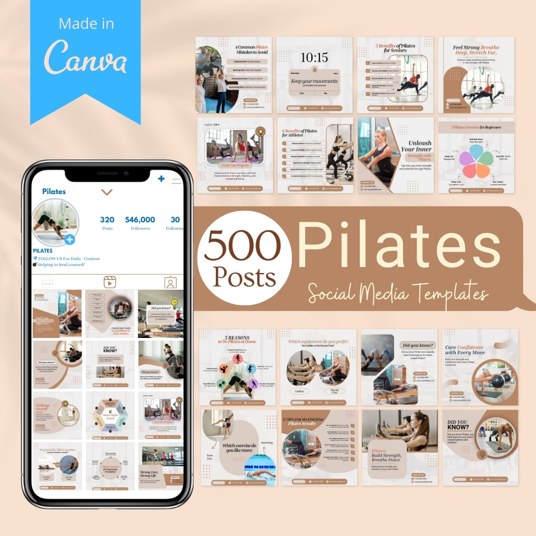 500 Pilates Post - Social Media Templates