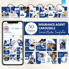 Insurance Agent Carousels Bundle - 30 Done-For-You Topics