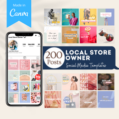 200 Local Store Owner Posts -  Social Media Templates