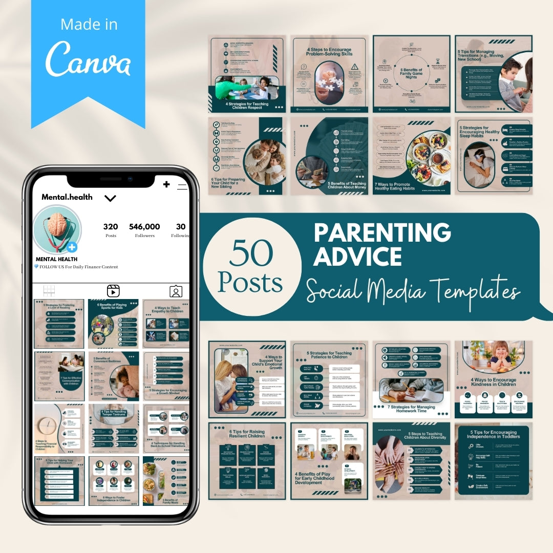 50 Parenting Advice Canva Templates