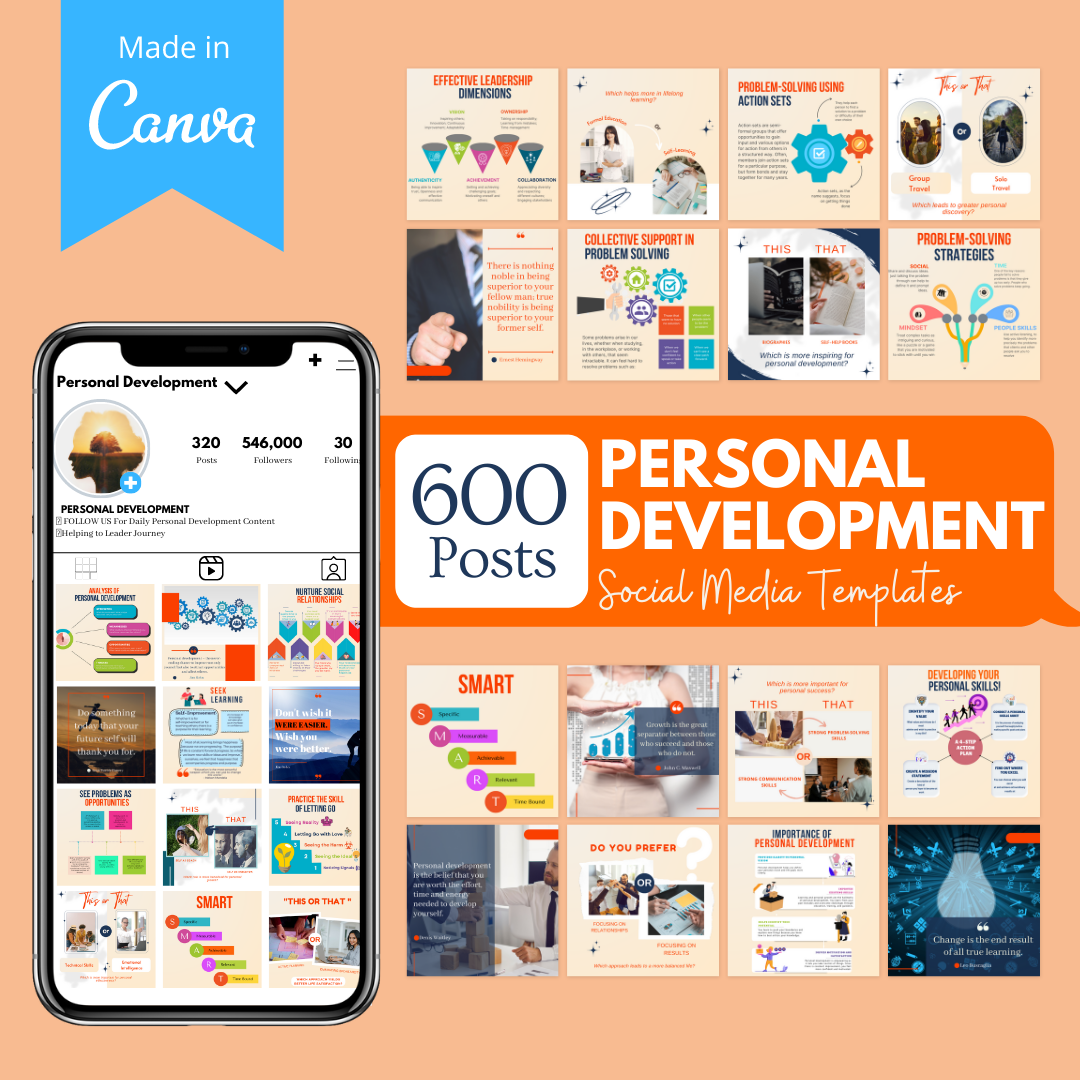 Personal Development Bundle -Social Media Templates – Viralcontent.design