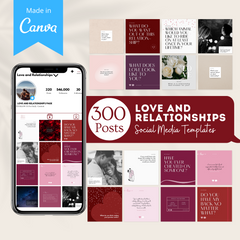 300 Love and Relationships Posts - Social Media Canva Templates