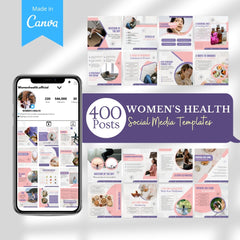 400 Women's Health  Posts - Social Media Templates