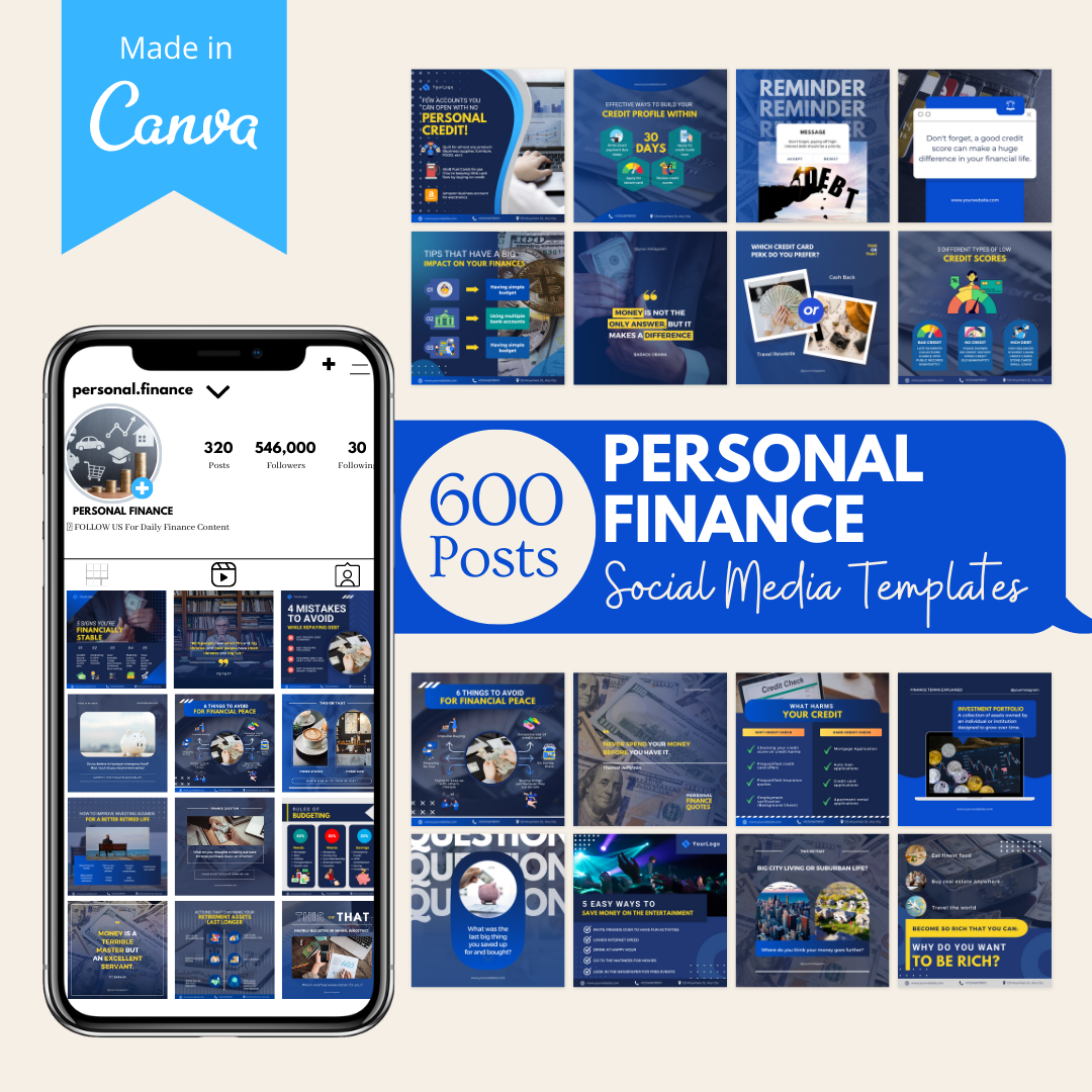 600 Personal Finance - Social Media Templates – Viralcontent.design