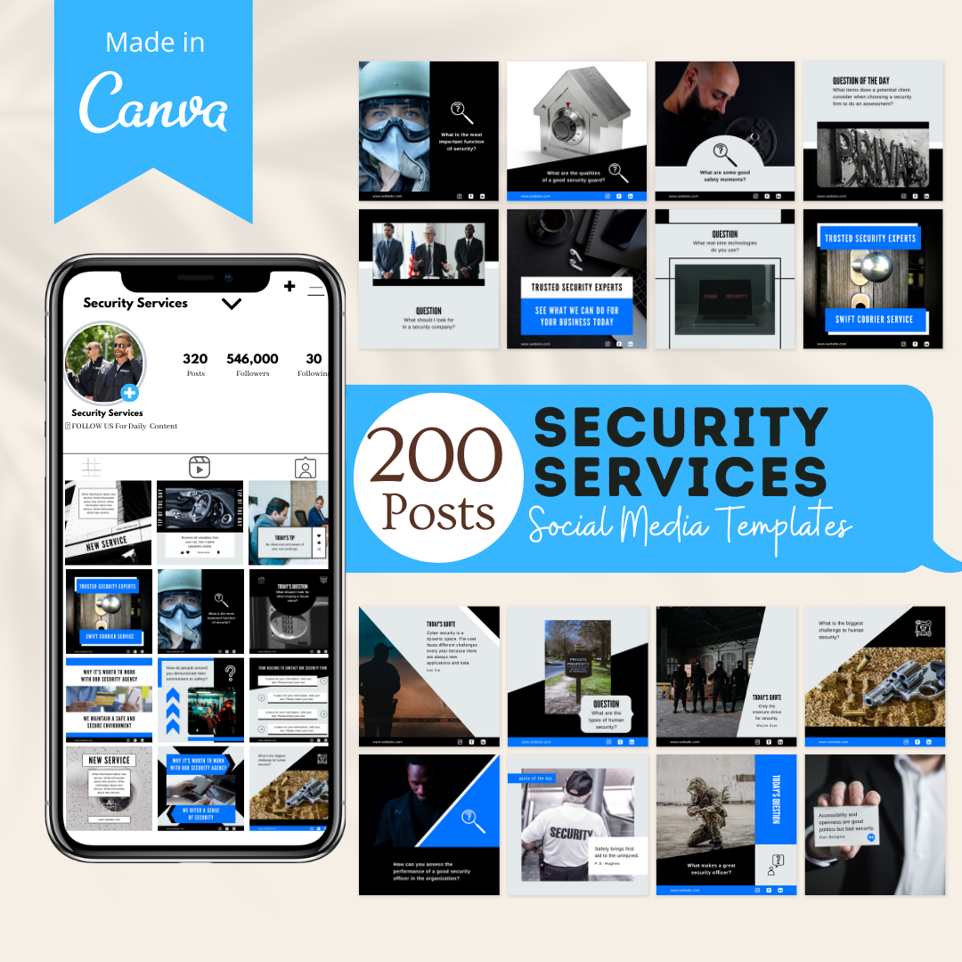 Security Integrator Marketing Posts Examples 200 Security Services Posts - Social Media Templates – Viralcontent.design