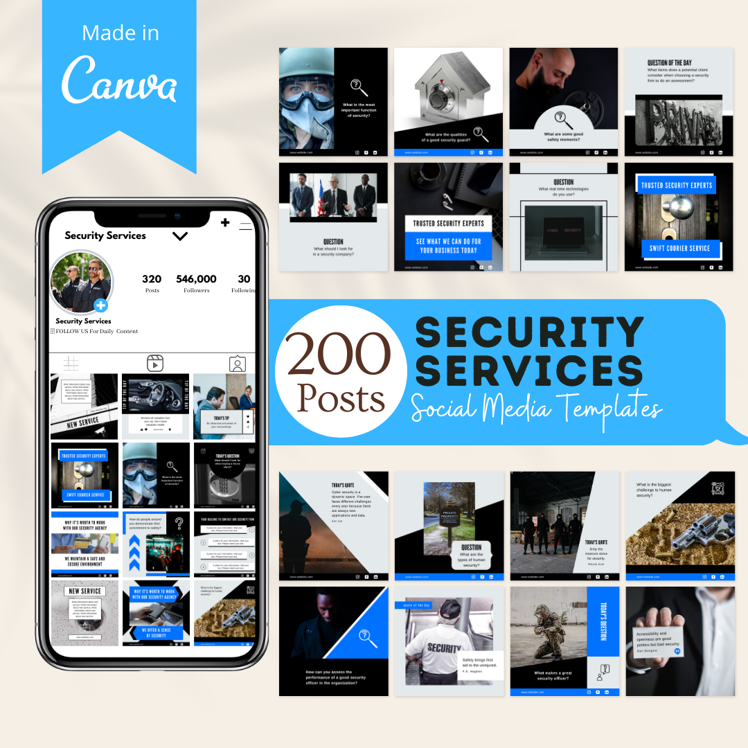 200 Security Services Posts - Social Media Templates