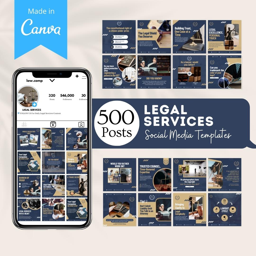 500 Legal Services Posts - Social Media Templates