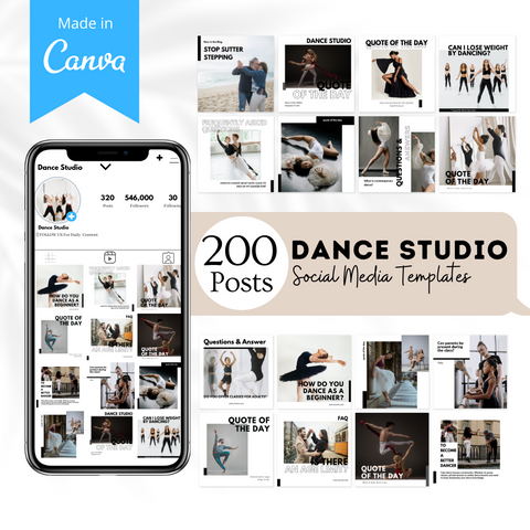 200 Dance Studio Posts - Social Media Templates – Viralcontent.design