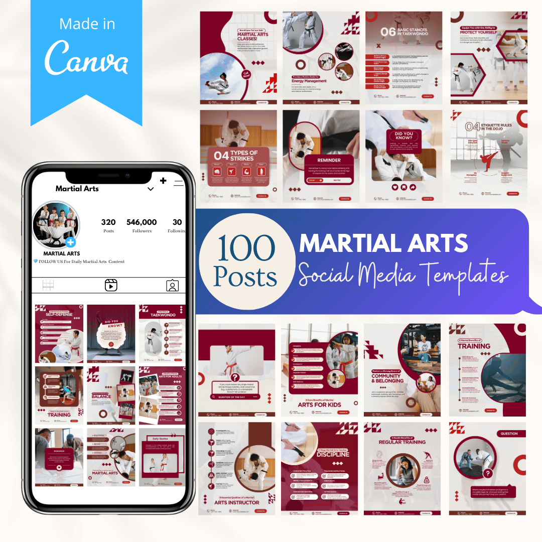 100 Martial Arts Canva Templates Viralcontent.design