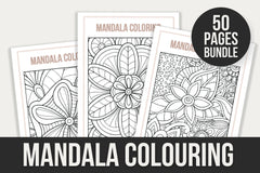 Mandala Coloring Worksheet Set - 50 Pages