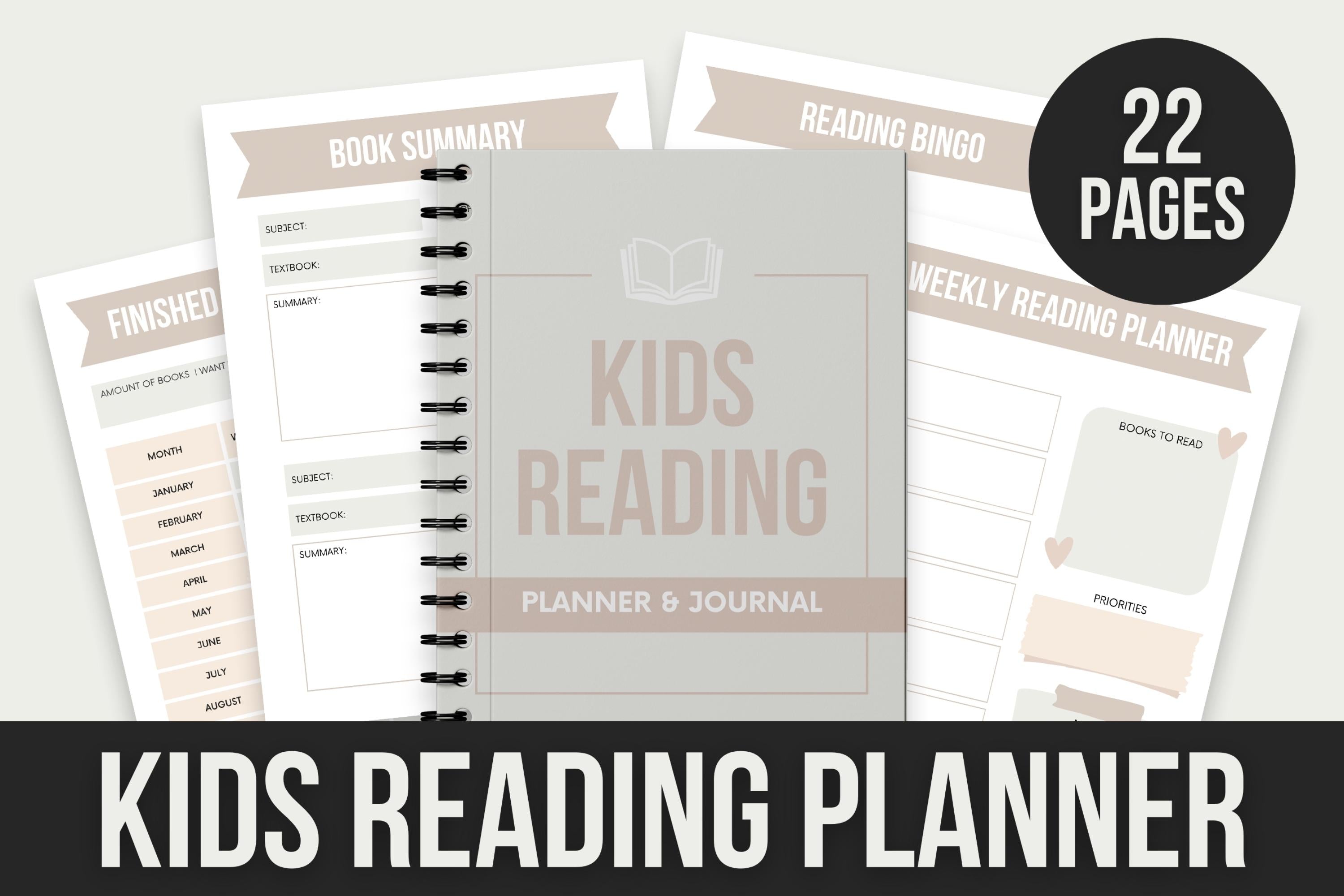 Kids Reading Planner & Journal - 22 Pages