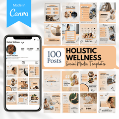 100 Holistic Wellness Canva Templates