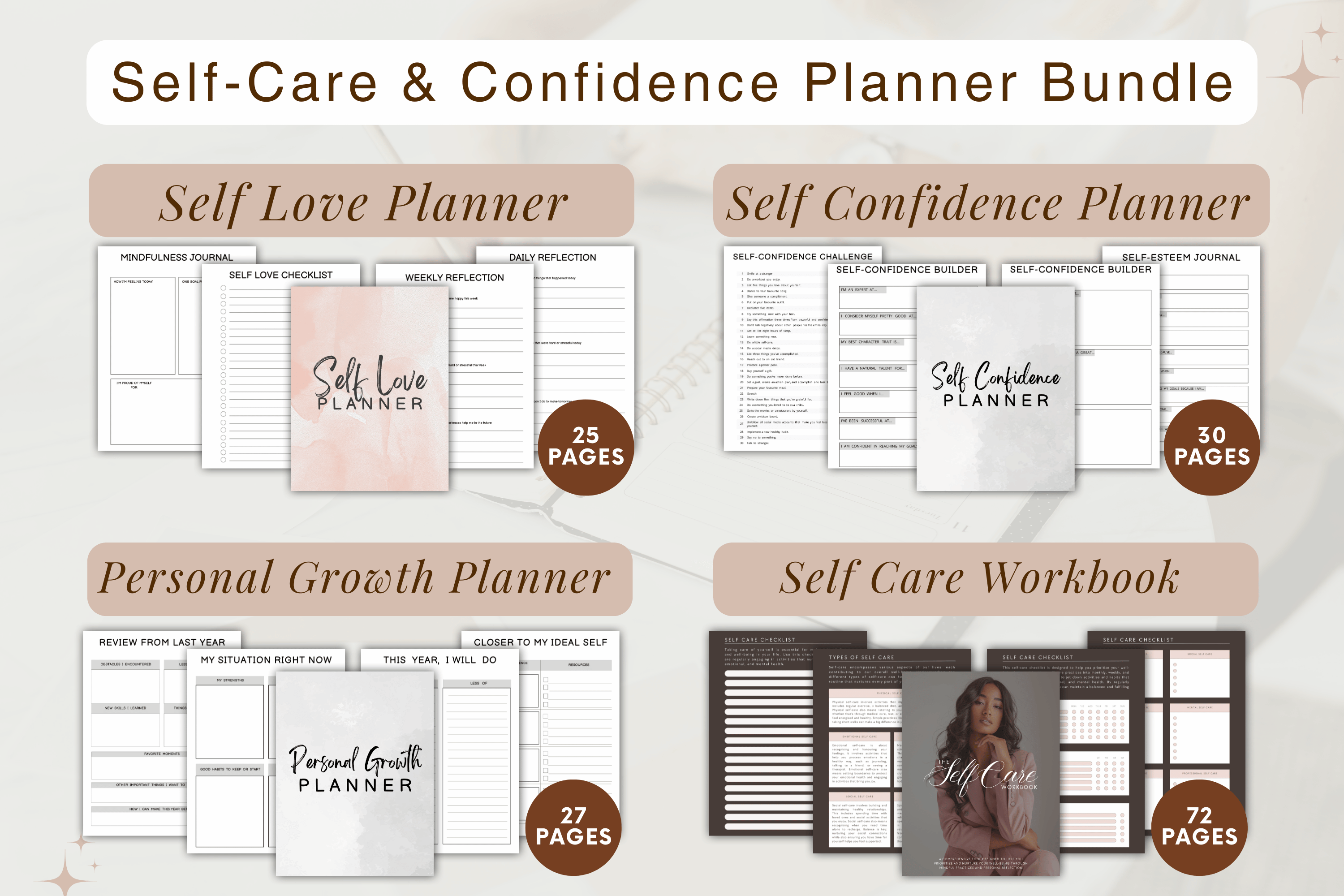 Self-Care & Confidence Planner Bundle