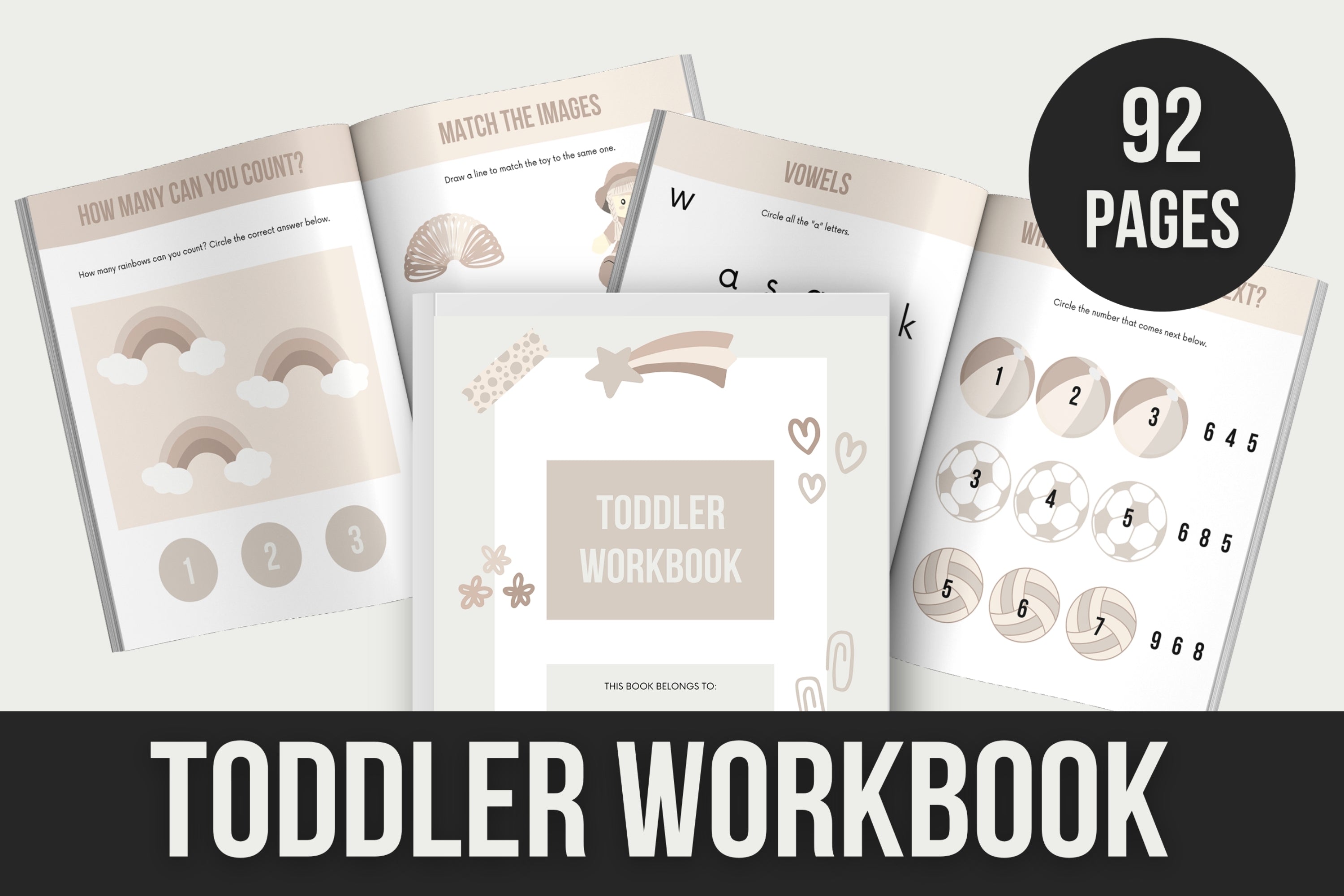 Toddler Workbook - 92 Pages