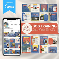 200 Dog Training Posts - Social Media Canva Templates