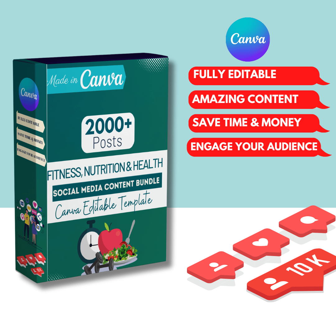2000+ Fitness, Nutrition & Health Bundle - Social Media Templates