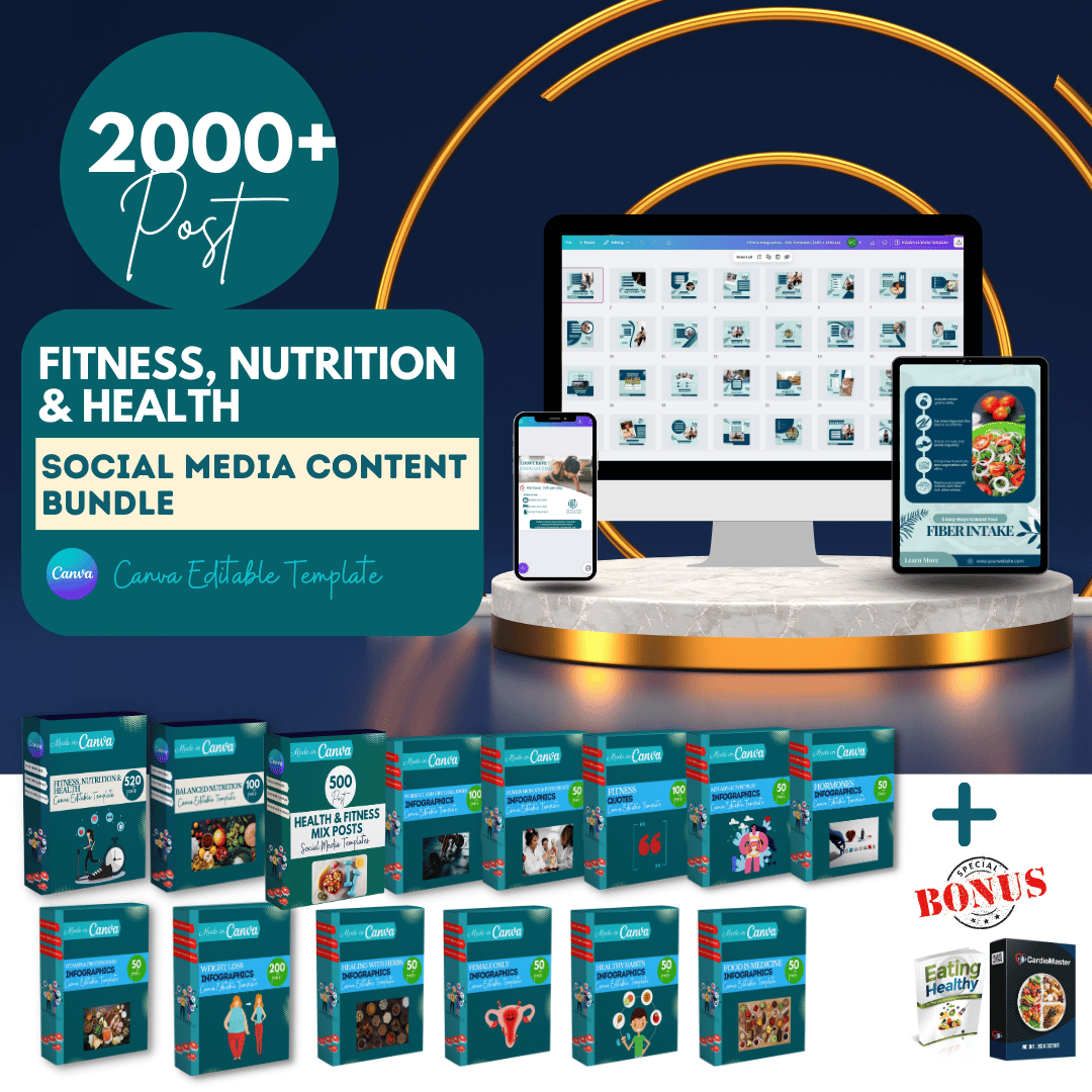 2000+ Fitness, Nutrition & Health Bundle - Social Media Templates