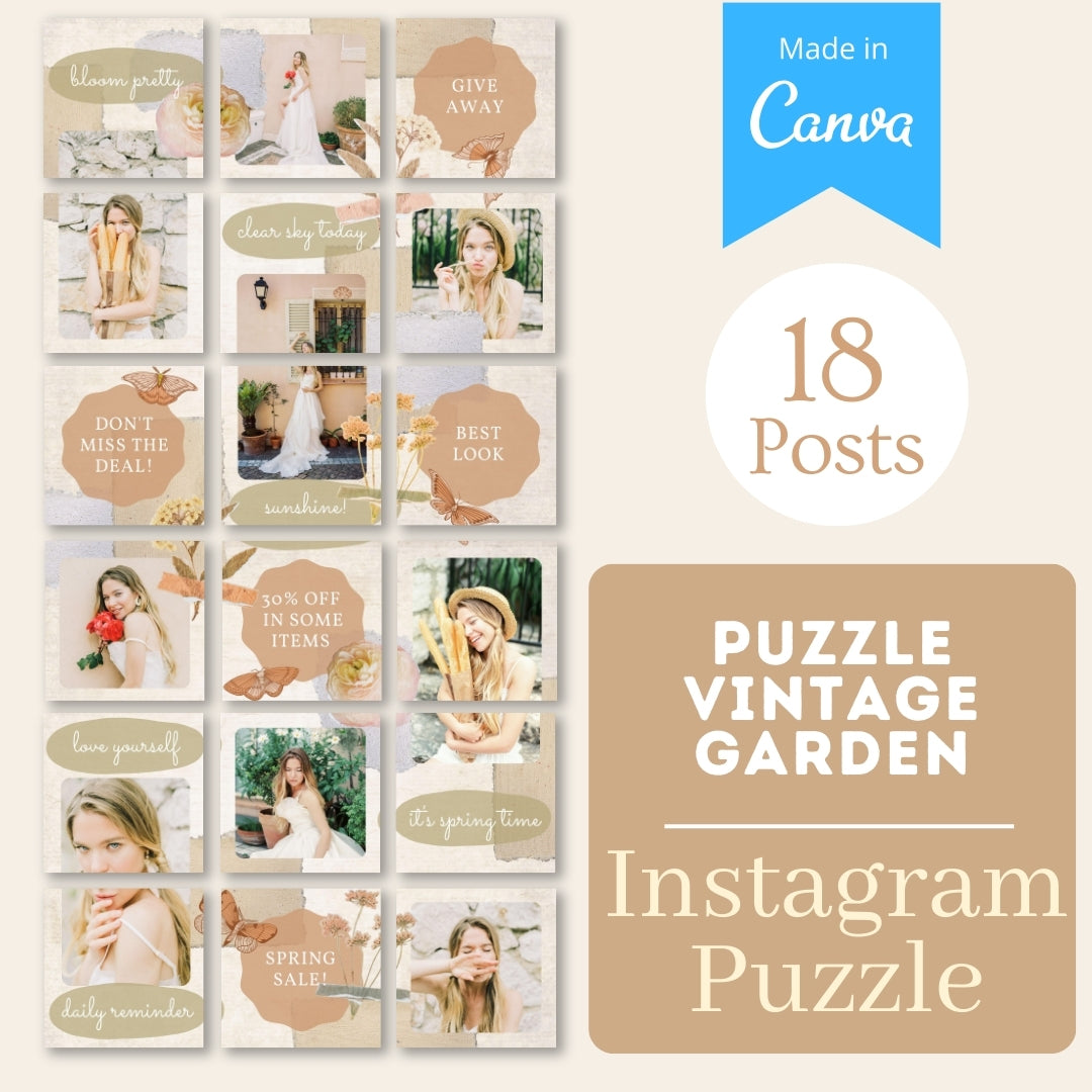 Puzzle Vintage Garden - Canva Templates