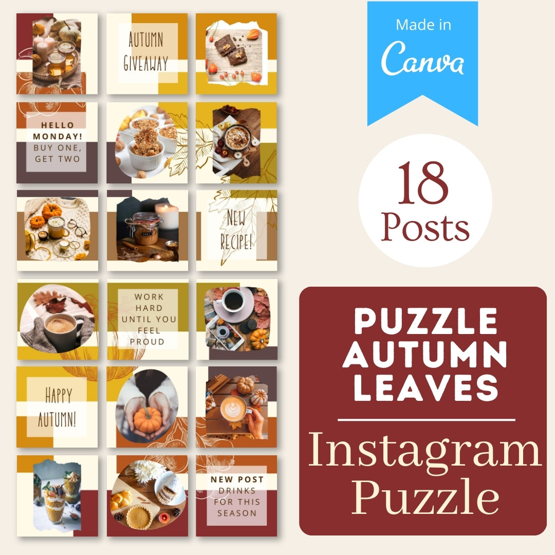 Puzzle Autumn Leaves - Canva Templates