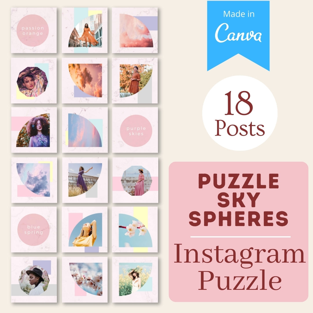 Puzzle Sky Spheres - Canva Templates