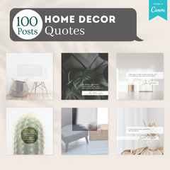 300 Home Decor Posts -  Social Media Canva Templates