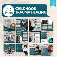 50 Childhood Trauma Healing Canva Templates