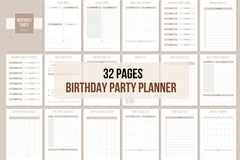 Birthday Party Planner - 32 Pages