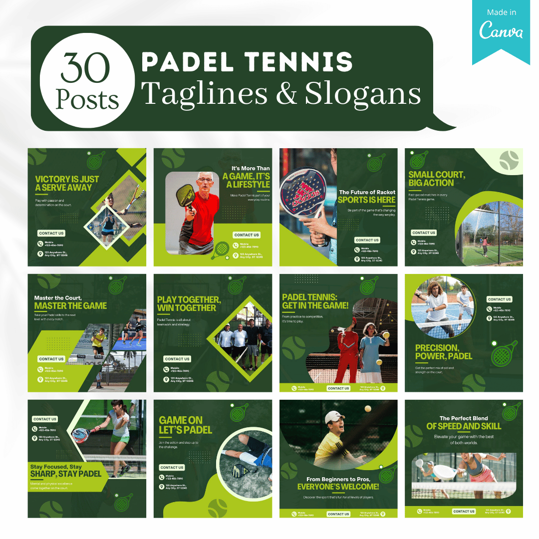Padel Posts 220 Padel Tennis Posts - Social Media Posts – Viralcontent.design