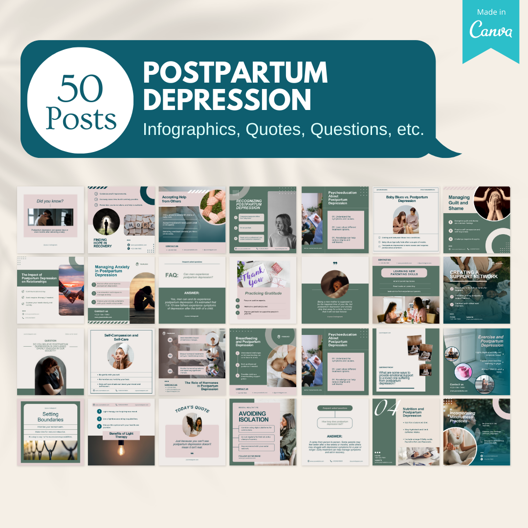 50 Postpartum Depression - Social Media Templates