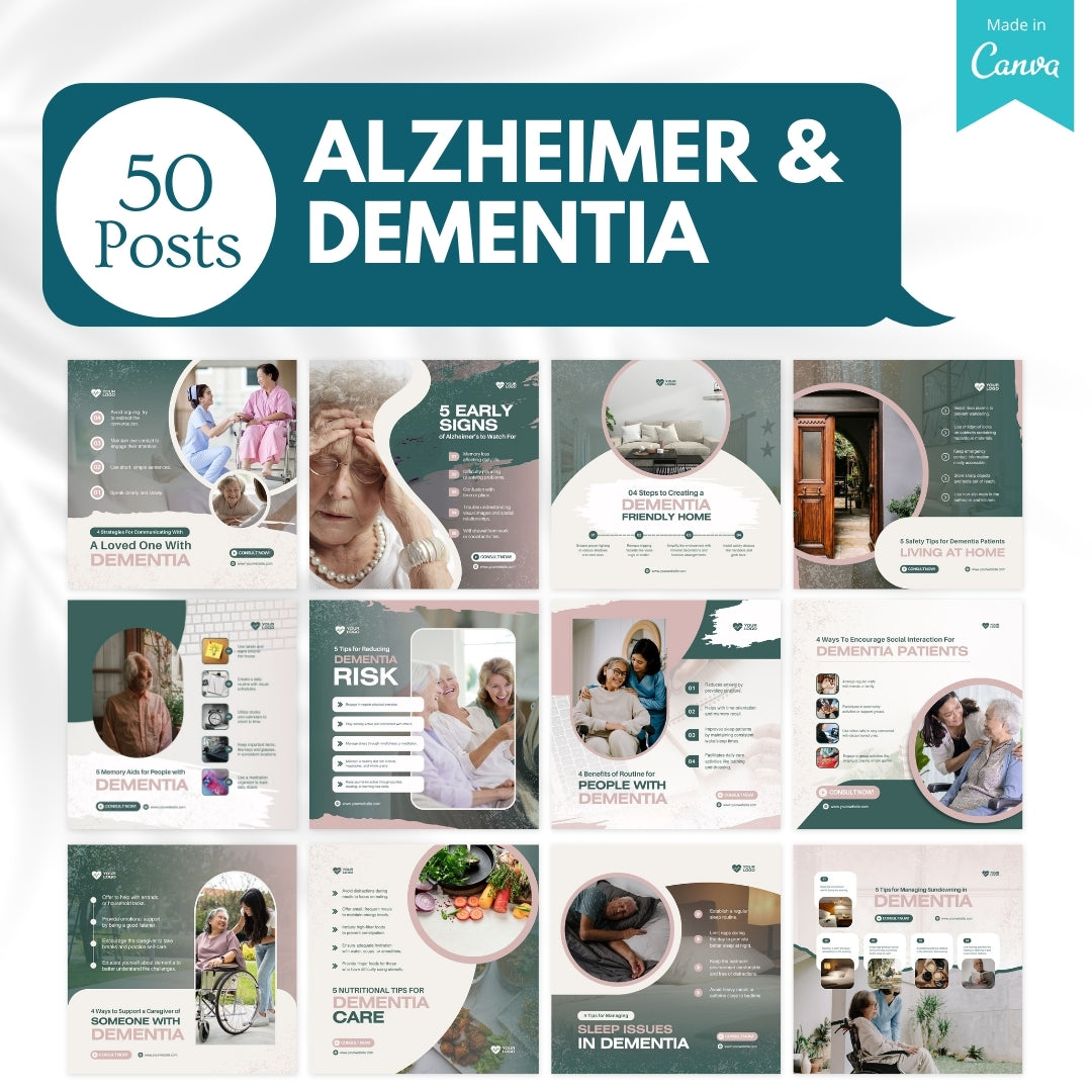 50 Alzheimer & Dementia Canva Templates