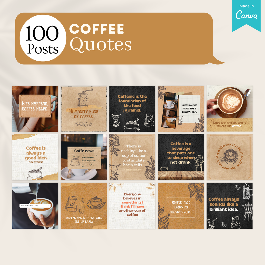 200 Coffee Posts - Social Media Templates