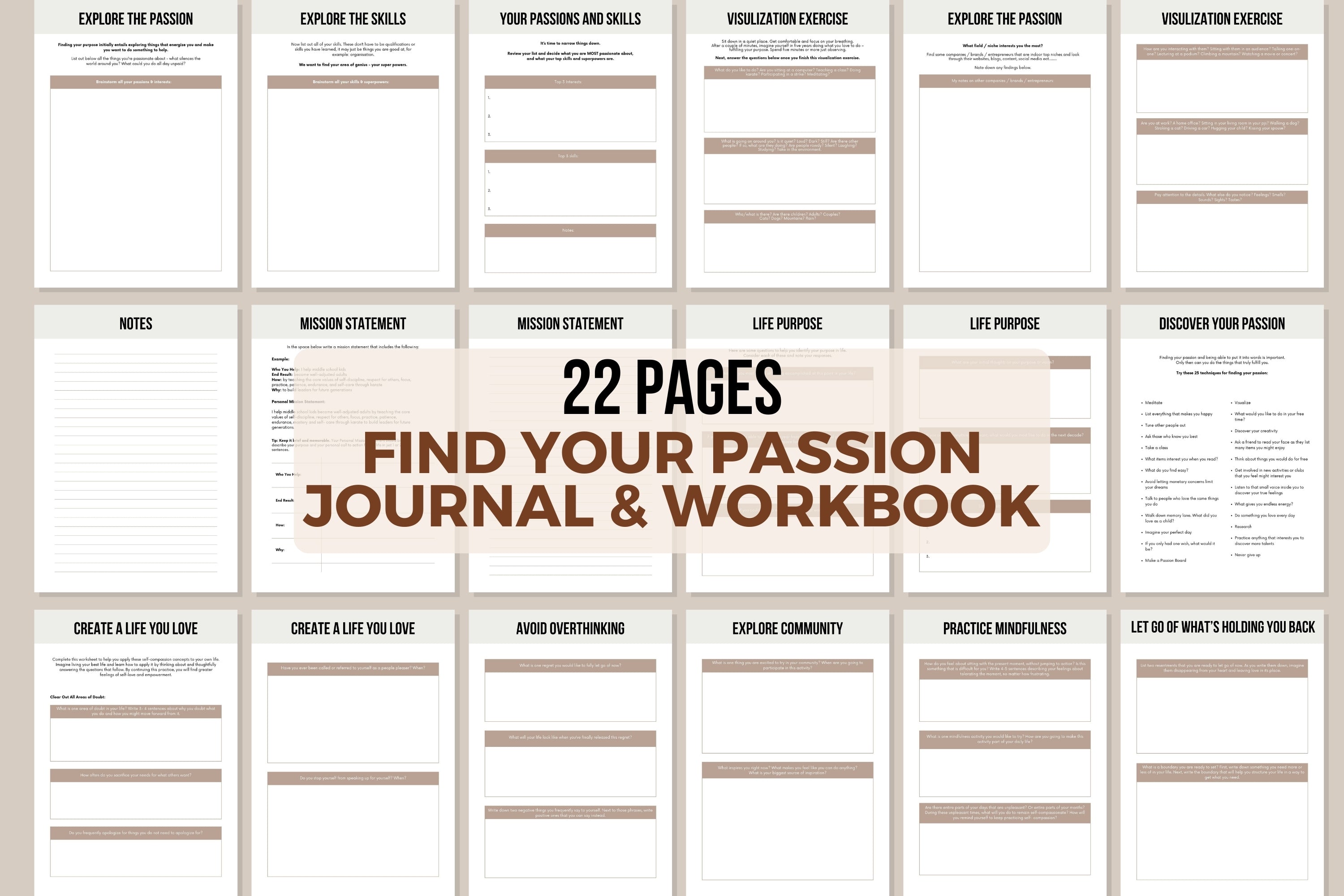 Find Your Passion Journal & Workbook - 22 Pages – Viralcontent.design
