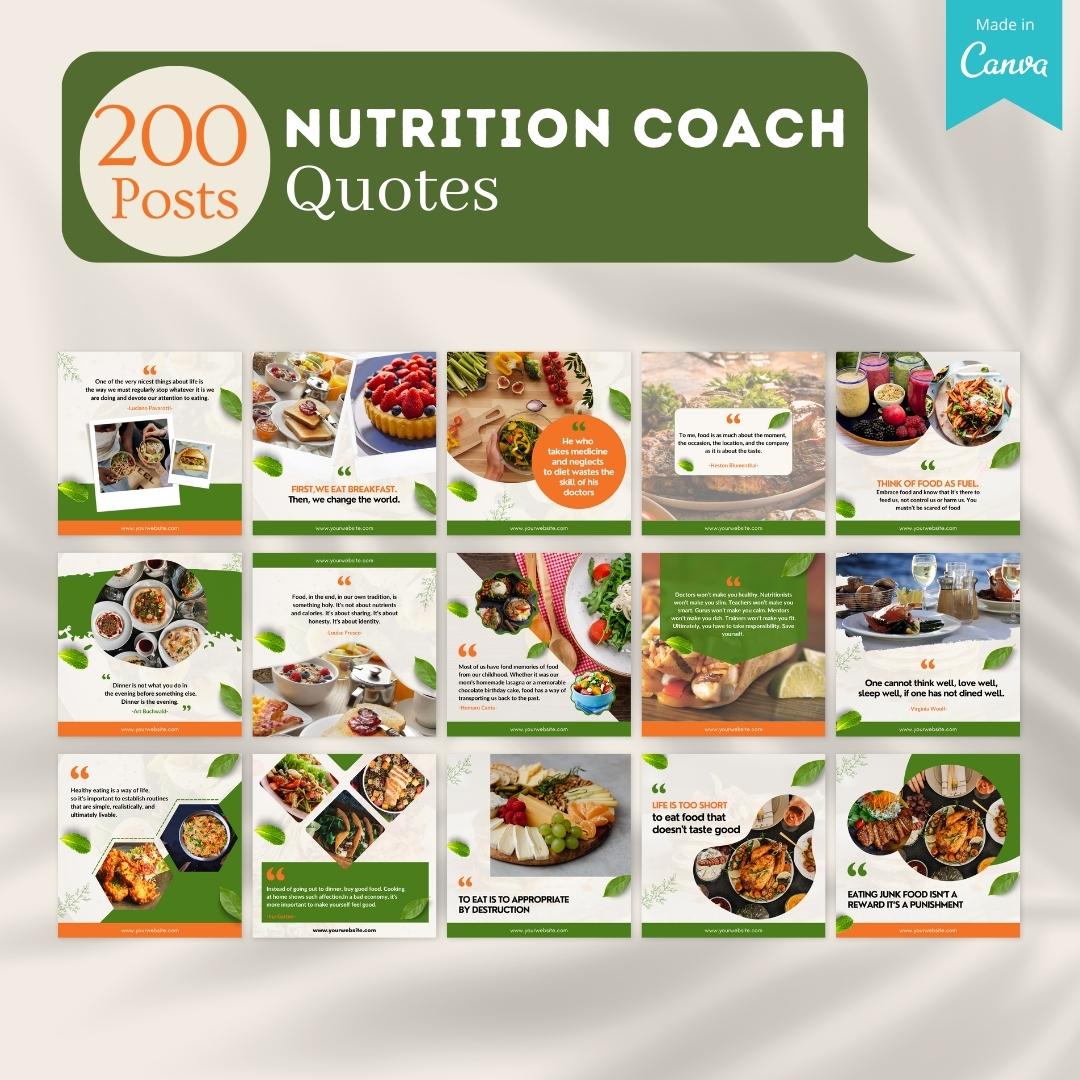 500 Nutrition Coach Posts - Social Media Templates