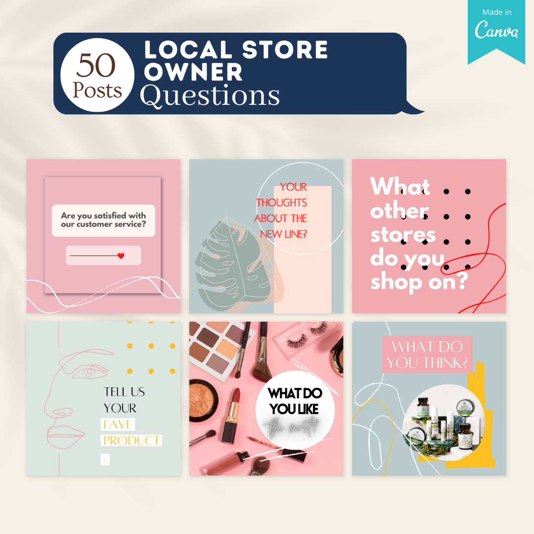 Shop Local Posts 200 Local Store Owner Posts - Social Media Templates – Viralcontent.design