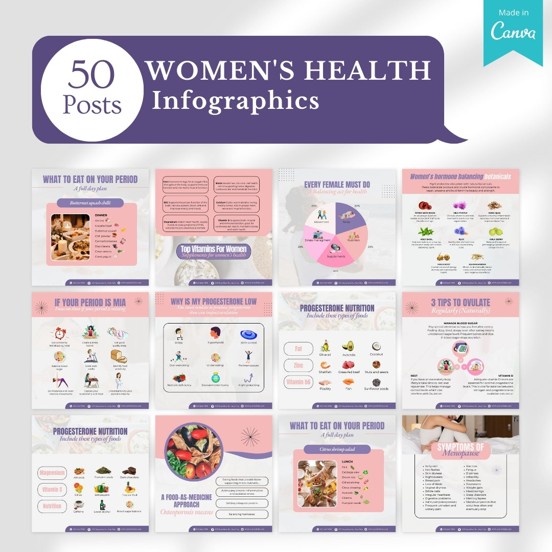 400 Women's Health  Posts - Social Media Templates