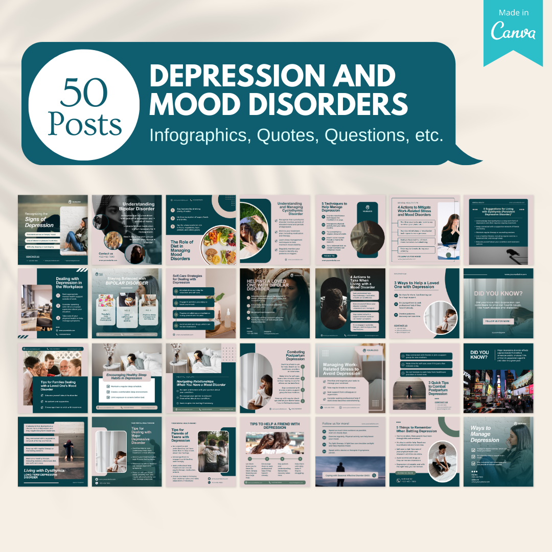 50 Depression and mood disorders - Social Media Templates