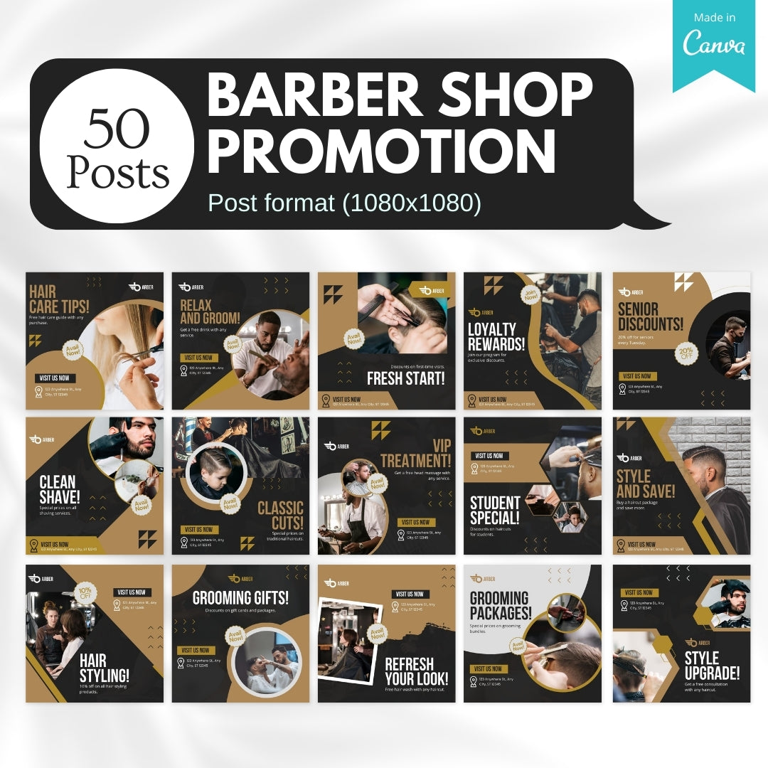 70 Barber Shop Promotion Canva Templates