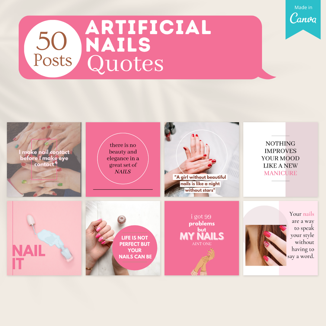 200 Artificial Nails Posts - Social Media Templates