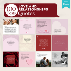 300 Love and Relationships Posts - Social Media Canva Templates